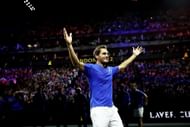 The Swiss superstar in action at the Laver Cup 2022
